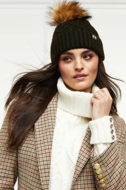 Holland Cooper Windsor Bobble Hat Fern Green New